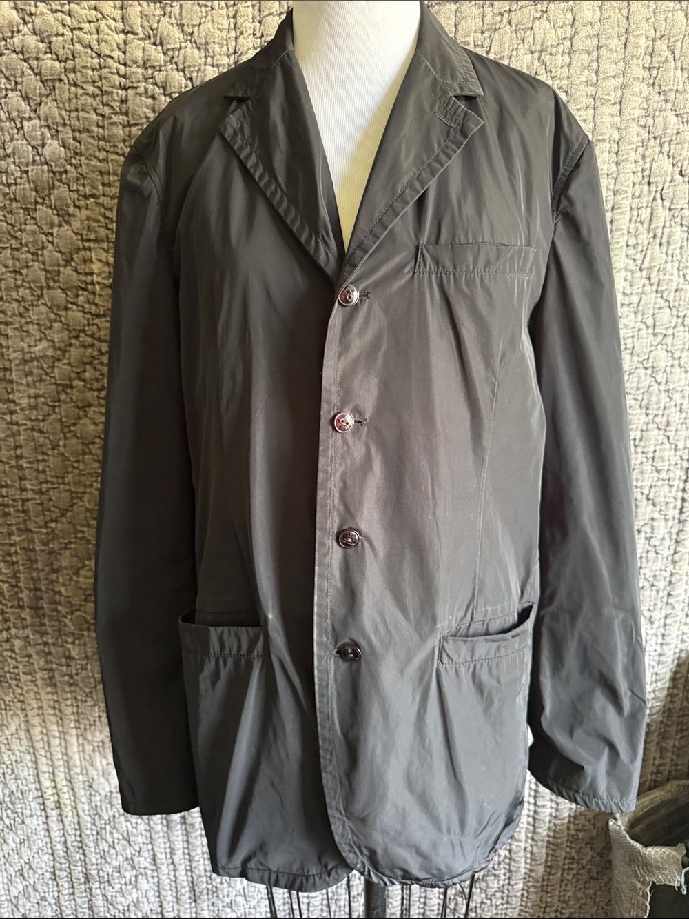 Men's Casual Lightweight Black Button-Up Jacket